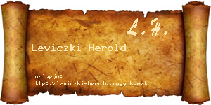 Leviczki Herold névjegykártya